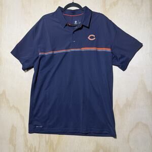 Nike Dri-Fit Chicago Bears NFL On Field Polo Shirt Navy Mens XL Football